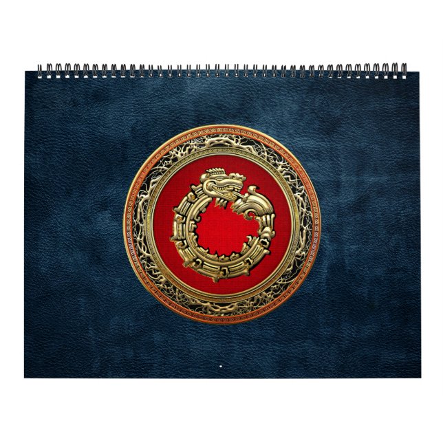 Calendrier Mural [100] Serpent Dieu Quetzalcoatl [Or] (Protection)