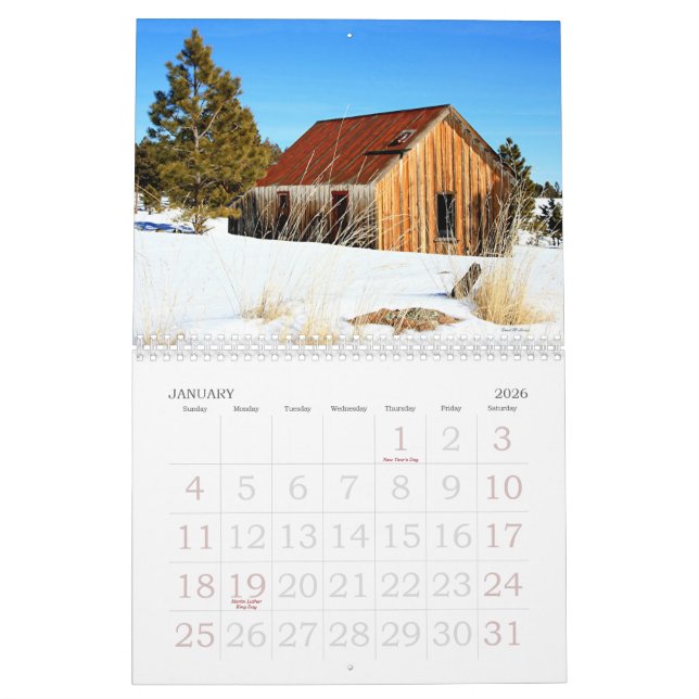 CALENDRIER MURAL 12, LES MONTAGNES BLANCHES (Jan 2026)