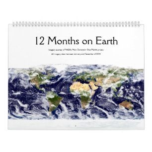 Calendrier Mural 12 mois sur terre