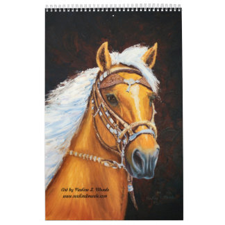 Calendrier Mural 12 peintures de cheval à spirale par Nadine L.