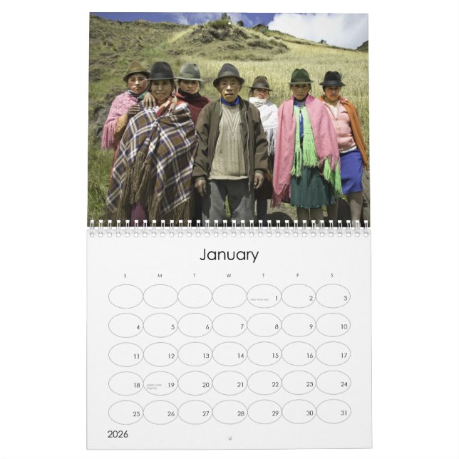 Calendrier Mural 17 jours en Equateur (Jan 2026)