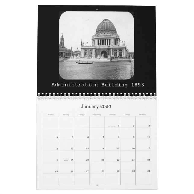 Calendrier Mural 1893 juste des Calendrier-Mondes (Jan 2026)