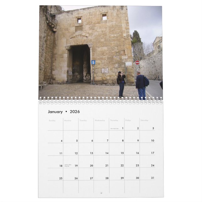 Calendrier Mural 2012 la vieille ville de Jérusalem (Jan 2026)