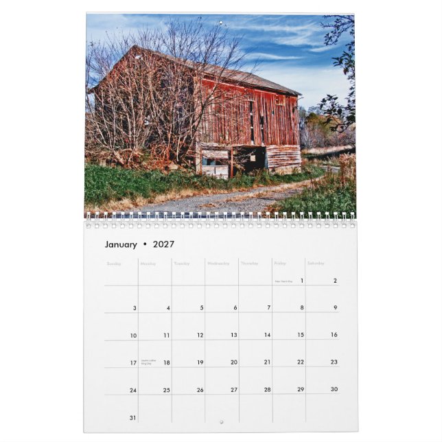 Calendrier Mural 2013 grandes vieilles belles granges rurales (Jan 2027)
