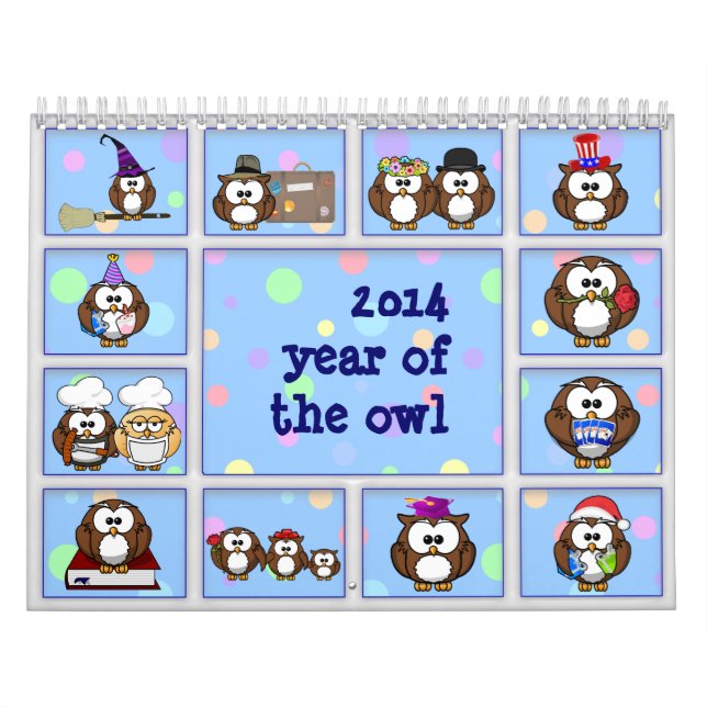 Calendrier Mural 2014 année du hibou (Protection)