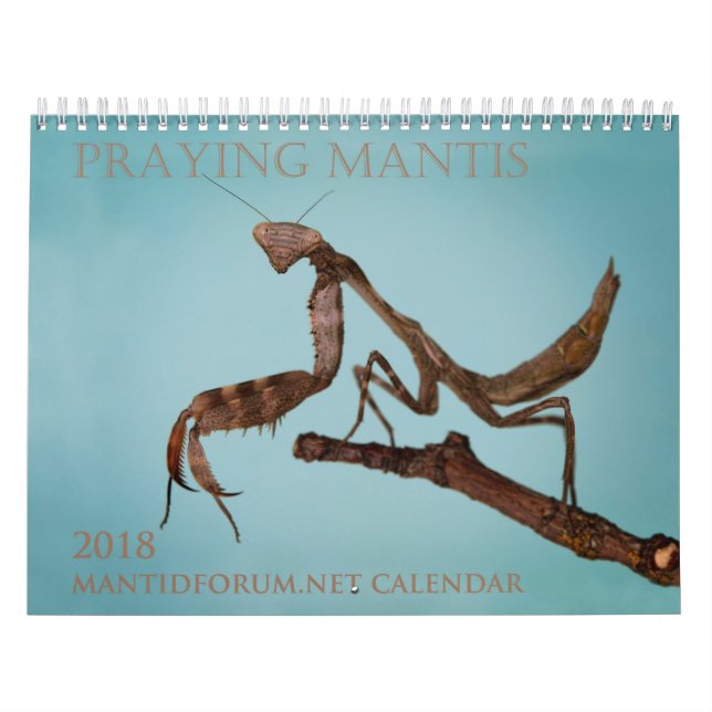 calendrier mural 2018 de Mantidforum.net (Protection)