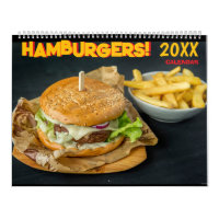 Calendrier mural 2027 Hamburger Nourriture
