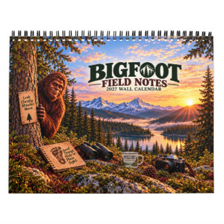Calendrier Mural 2027 Notes de Terrain de Bigfoot
