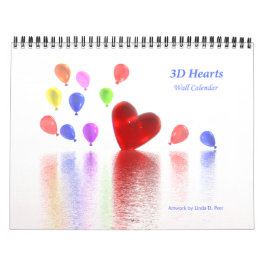 Calendrier mural 3D Hearts