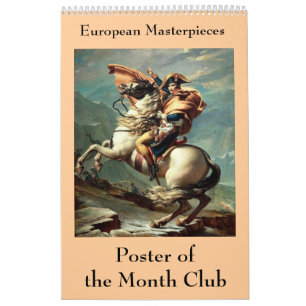 Calendrier Mural Affiche européenne de chefs d'oeuvre du club de