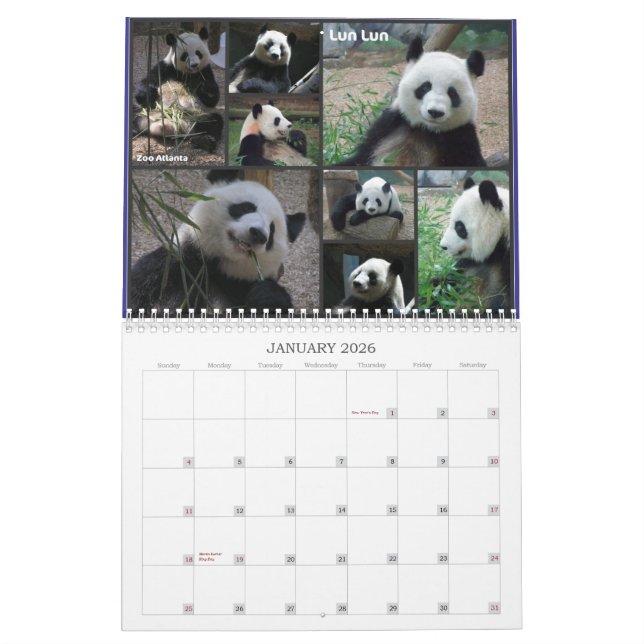 Calendrier Mural Aimez ces pandas ! 2011 (Jan 2026)