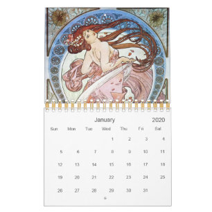 Calendrier Mural Alphonse Mucha Art