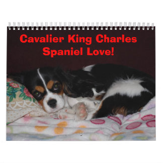 Calendrier Mural Amour cavalier d'épagneul du Roi Charles !