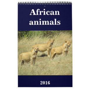 Calendrier Mural animaux 2016 de l'Afrique