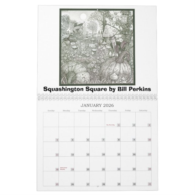 Calendrier Mural Année civile 2013 : Art de Bill Perkins (Jan 2026)