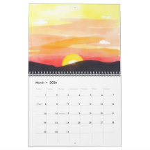 Calendrier mural aquarelle 2025
