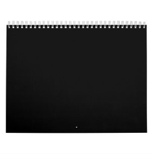 Calendrier Mural Arrière - plans noirs et wh multicolores sur un ca