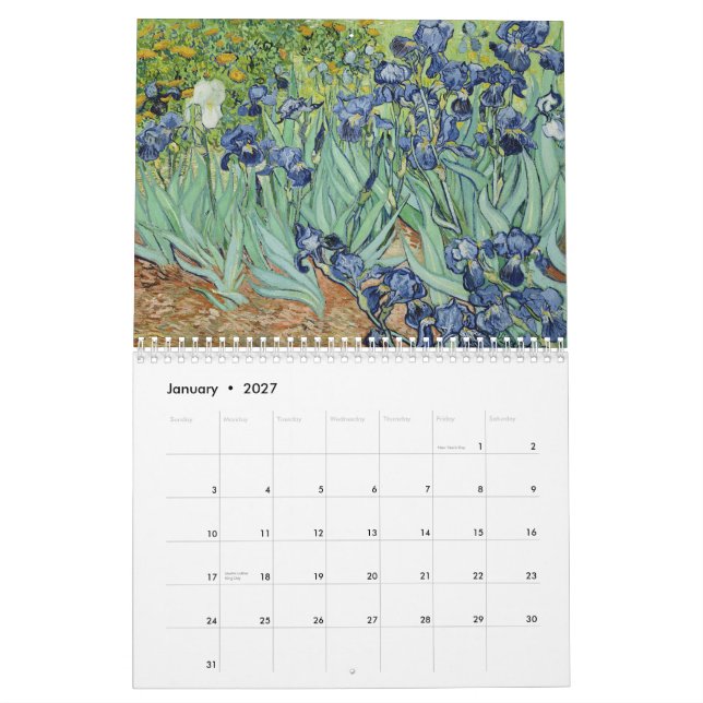 Calendrier Mural Art de Van Gogh (Jan 2027)
