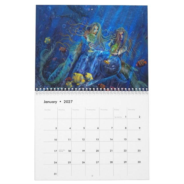 Calendrier Mural Art d'imaginaire par Steve un Roberts (Jan 2027)