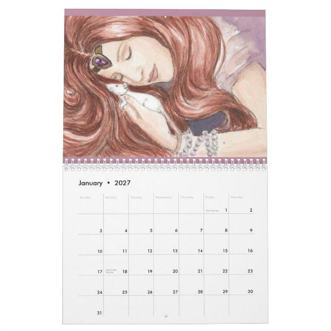 Calendrier Mural Art du rat illustré 2011 (Jan 2027)