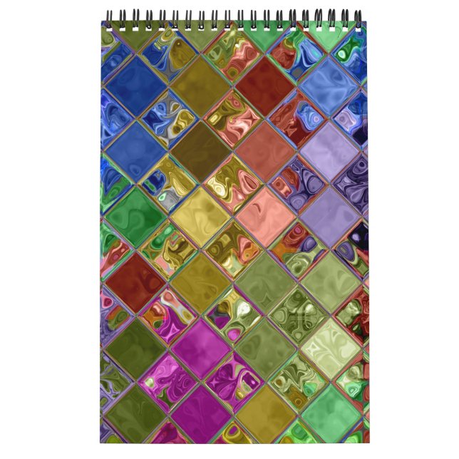 Calendrier Mural Art Mosaïque coloré personnalisable (Protection)
