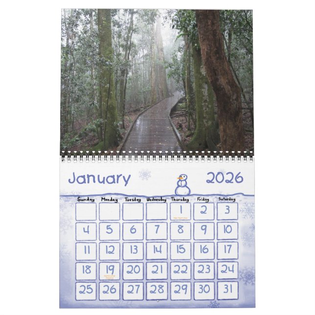 Calendrier Mural Australie (Jan 2026)