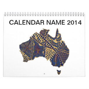Calendrier Mural Australie Doodle Tan rouge bleu
