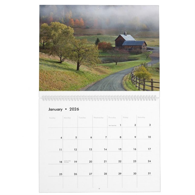Calendrier Mural Automne au Vermont - 2015 (Jan 2026)