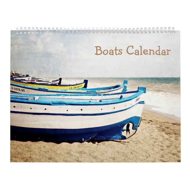 Calendrier Mural Bateaux de 12 mois (Protection)
