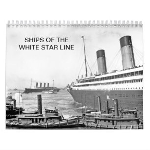 Calendrier Mural Bateaux de la ligne blanche d'étoile
