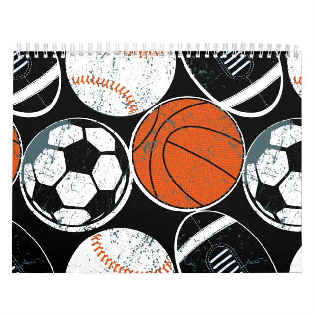 Calendrier Mural Boules de sport d'équipe (Protection)