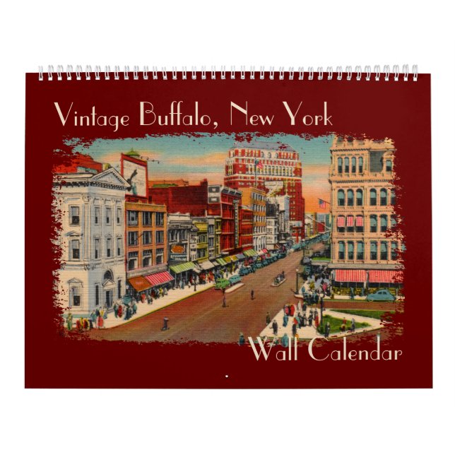 Calendrier Mural Buffalo vintage, NY Wall Calendar (Protection)
