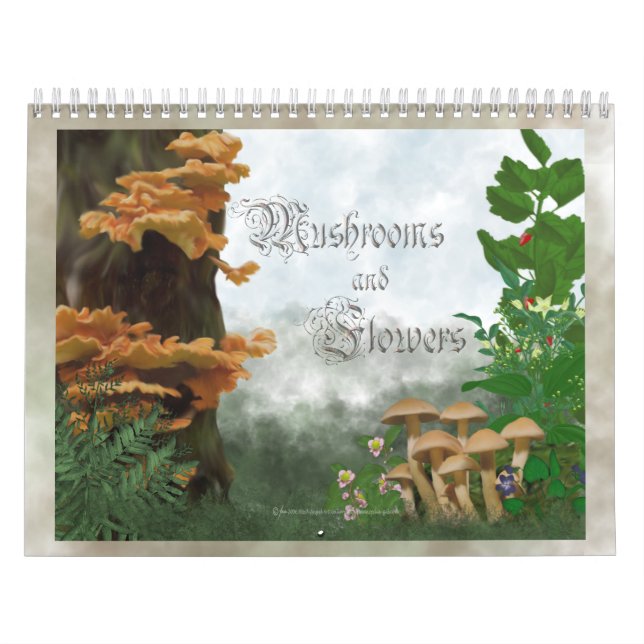 Calendrier Mural Champignon et fleurs (Protection)