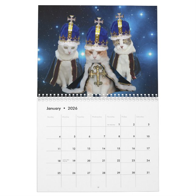 Calendrier Mural Chats/minous drôles (Jan 2026)