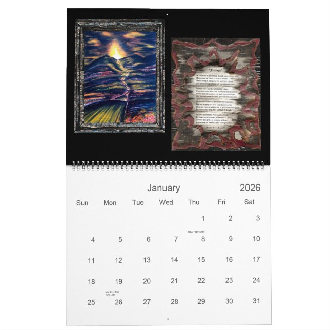 Calendrier Mural Chemin de collection de la vie (Jan 2026)