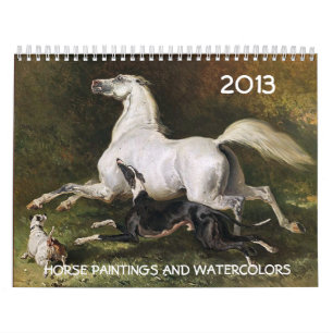 Calendrier Mural CHEVAUX COLLECTION D'ART FIN Peintures Et Dessins