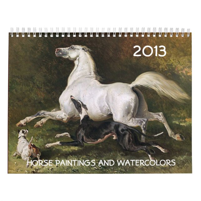 Calendrier Mural CHEVAUX COLLECTION D'ART FIN Peintures Et Dessins (Protection)