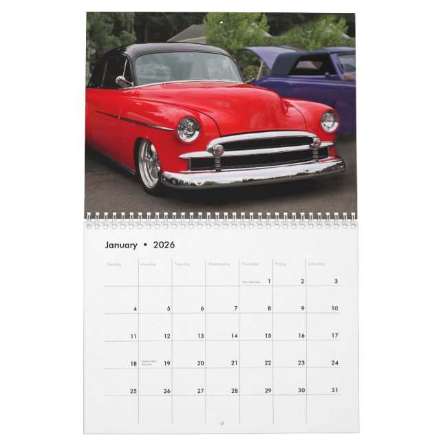 Calendrier Mural Chevys des années 50 (Jan 2026)