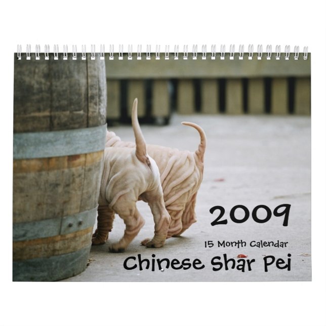 Calendrier Mural Chinois Shar Pei 15 mois (Protection)