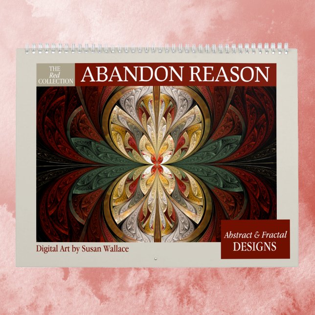 Calendrier Mural Collection rouge Fractales Abstraites 2026 (Créateur téléchargé)