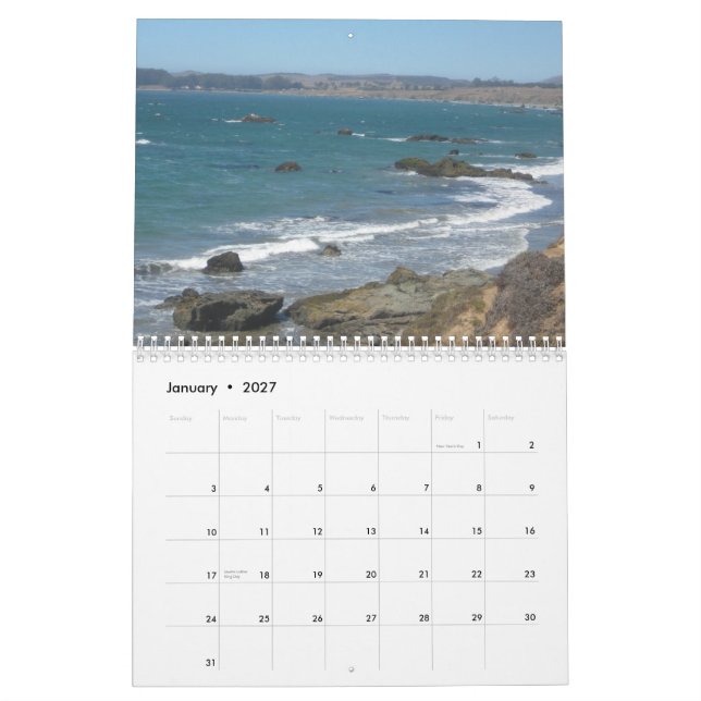 Calendrier Mural Côte de la Californie (Jan 2027)