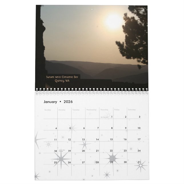 Calendrier Mural Coucher du soleil de lever de soleil (Jan 2026)