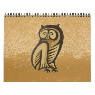 Calendrier Mural Couleur du symbole de hibou
