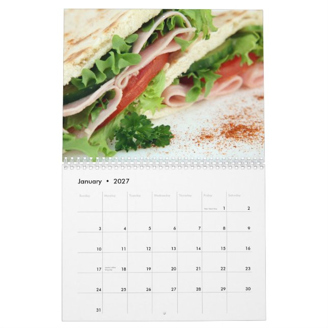 Calendrier Mural Cuisines internationales (Jan 2027)