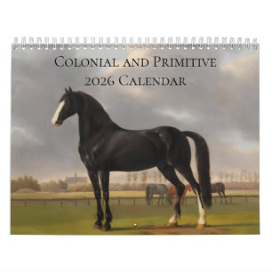 Calendrier mural d'art américain ancien 2026