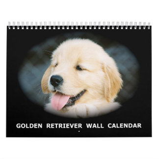 Calendrier mural de chiot de golden retriever