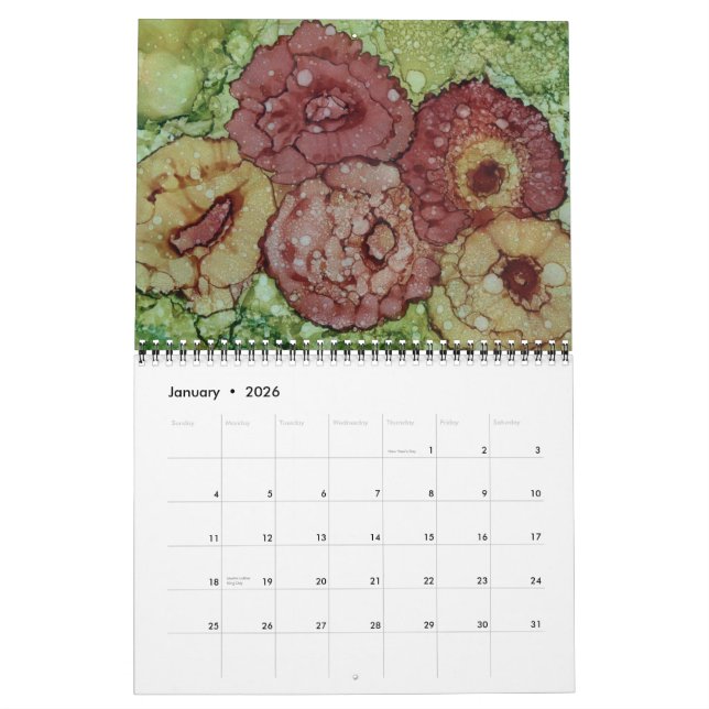 Calendrier mural de flower power 2014 (Jan 2026)