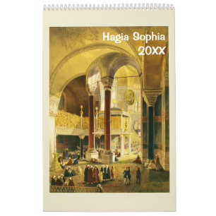 Calendrier mural de Hagia Sophia de 12 mois
