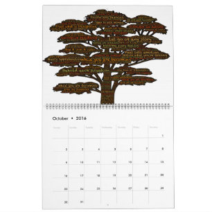 Calendrier mural de mot et d'Emoji-Art