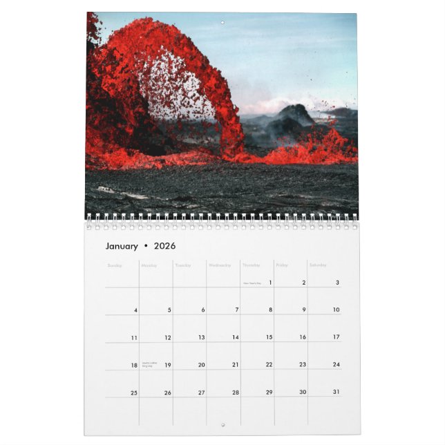 Calendrier mural de volcan de lave (Jan 2026)